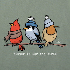Men's Shady Winter is for the Birds Long Sleeve Crusher Tee