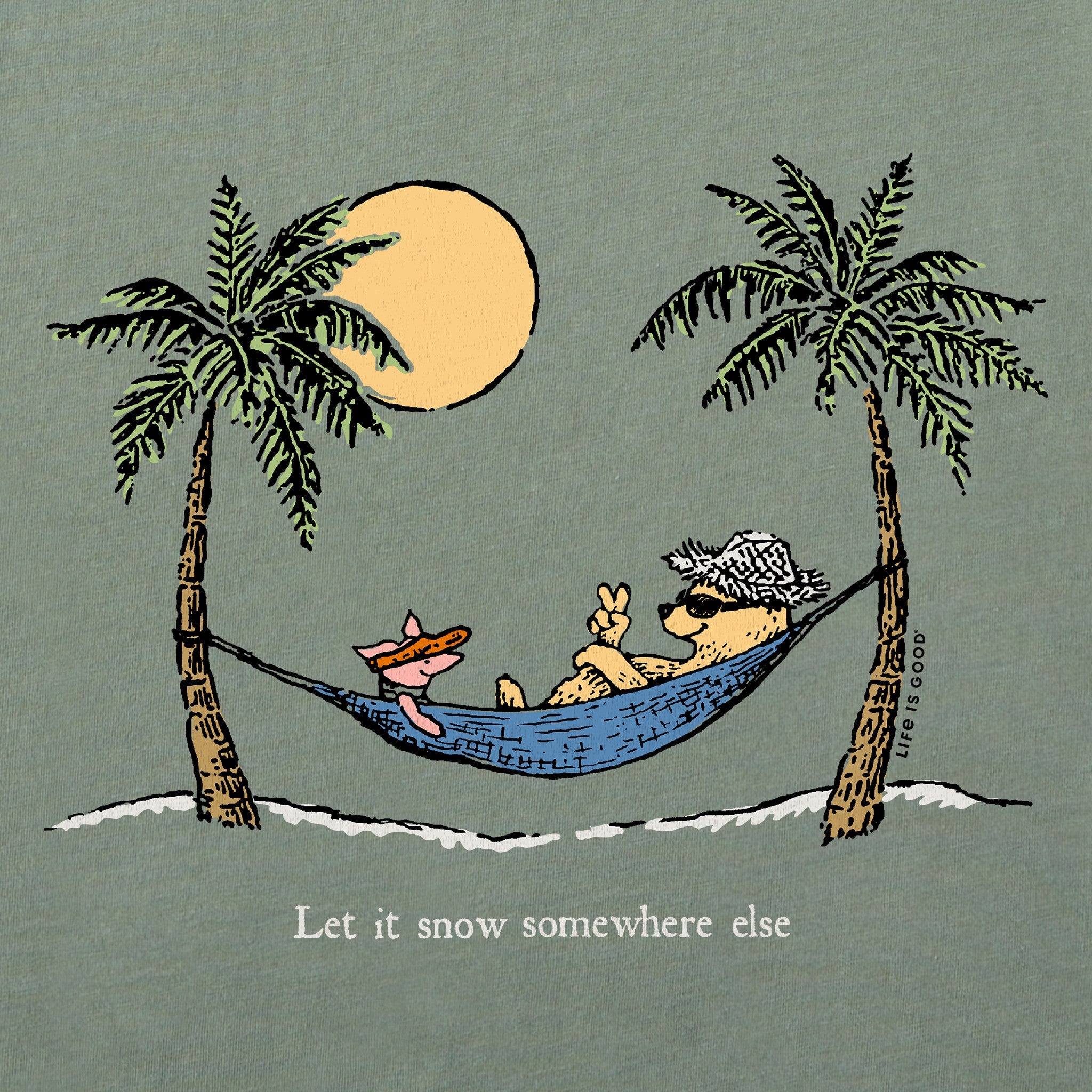 Men's Winnie Hammock Let it Snow Somewhere Else Long Sleeve Crusher Tee