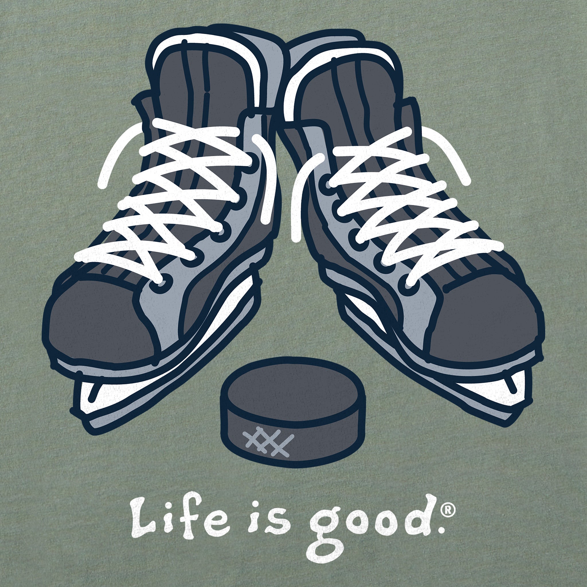Men's Skates and Puck Long Sleeve Crusher Tee