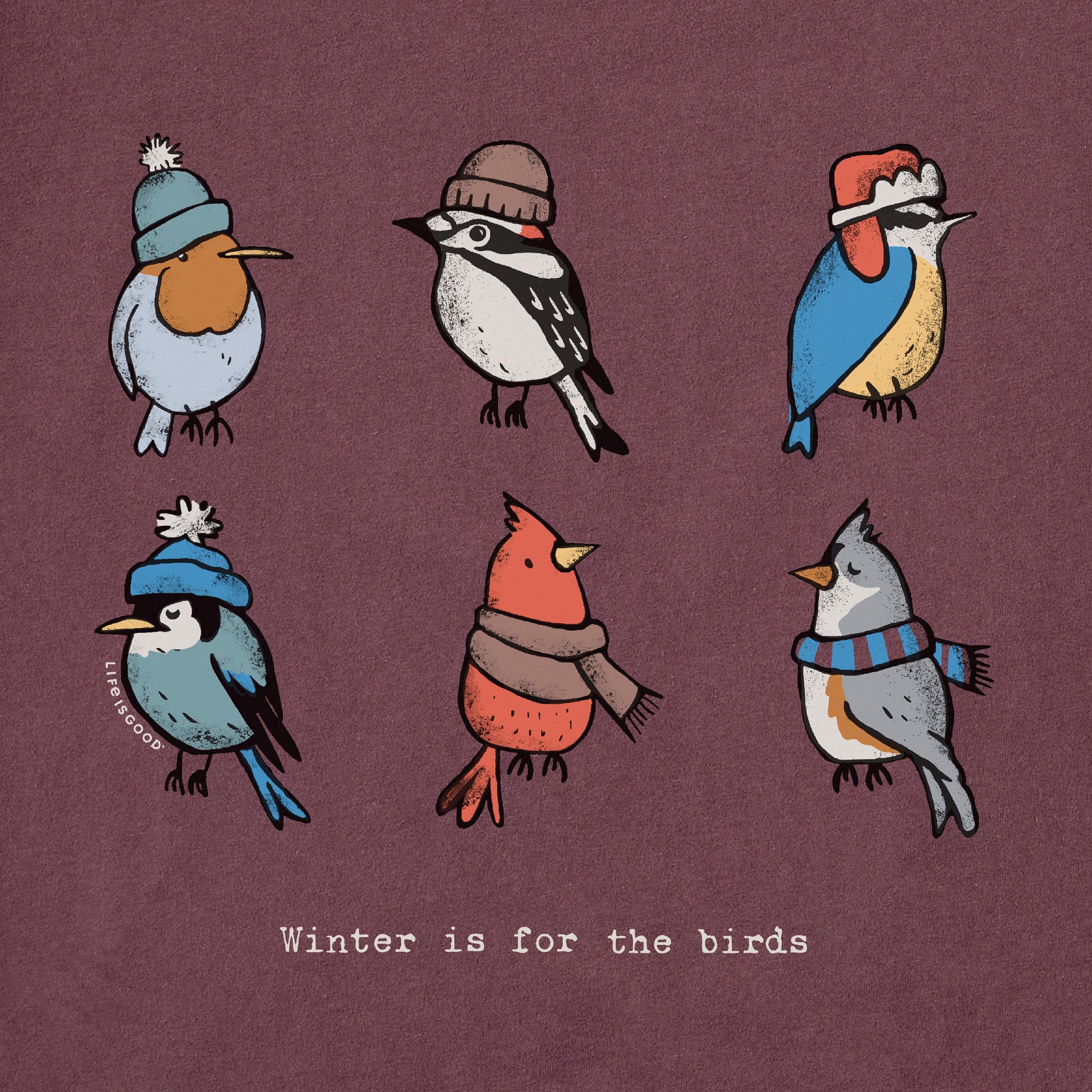Men's Winter is for the Birds Grid Long Sleeve Crusher Tee