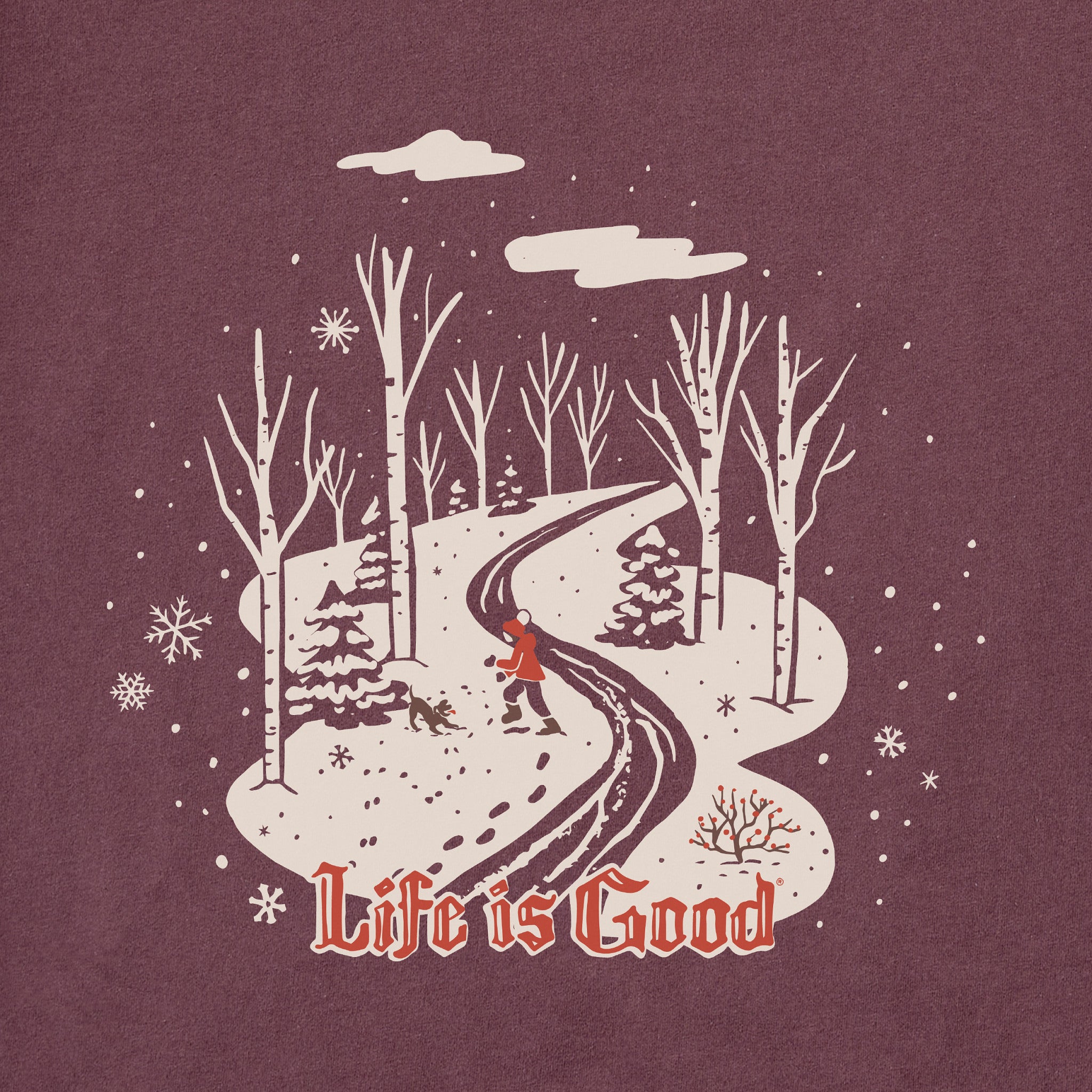 Men's Nostalgic Winter Day Long Sleeve Crusher Tee