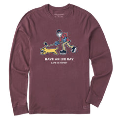 Men's Jake and Rocket Ice Skating Long Sleeve Crusher Tee