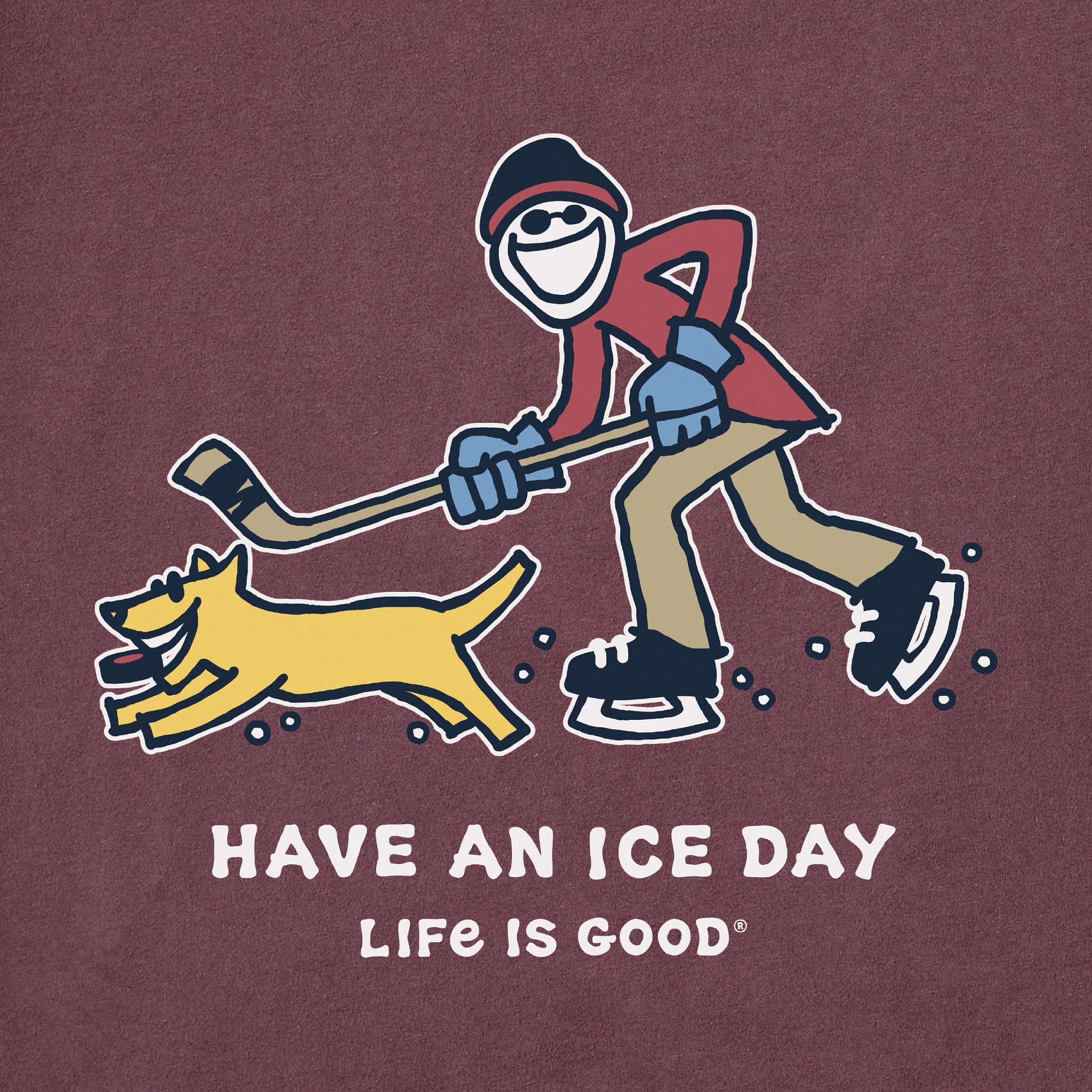 Men's Jake and Rocket Ice Skating Long Sleeve Crusher Tee