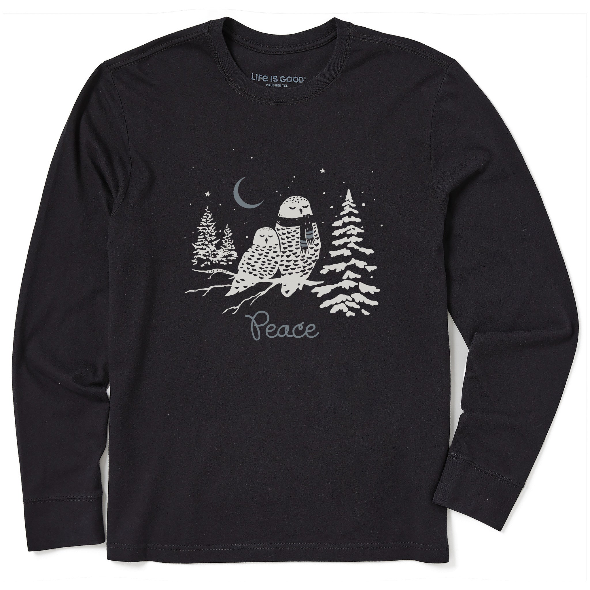 Men's Peace Owls Long Sleeve Crusher Tee
