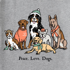 Men's Peace Love Dogs Winter Long Sleeve Crusher Tee