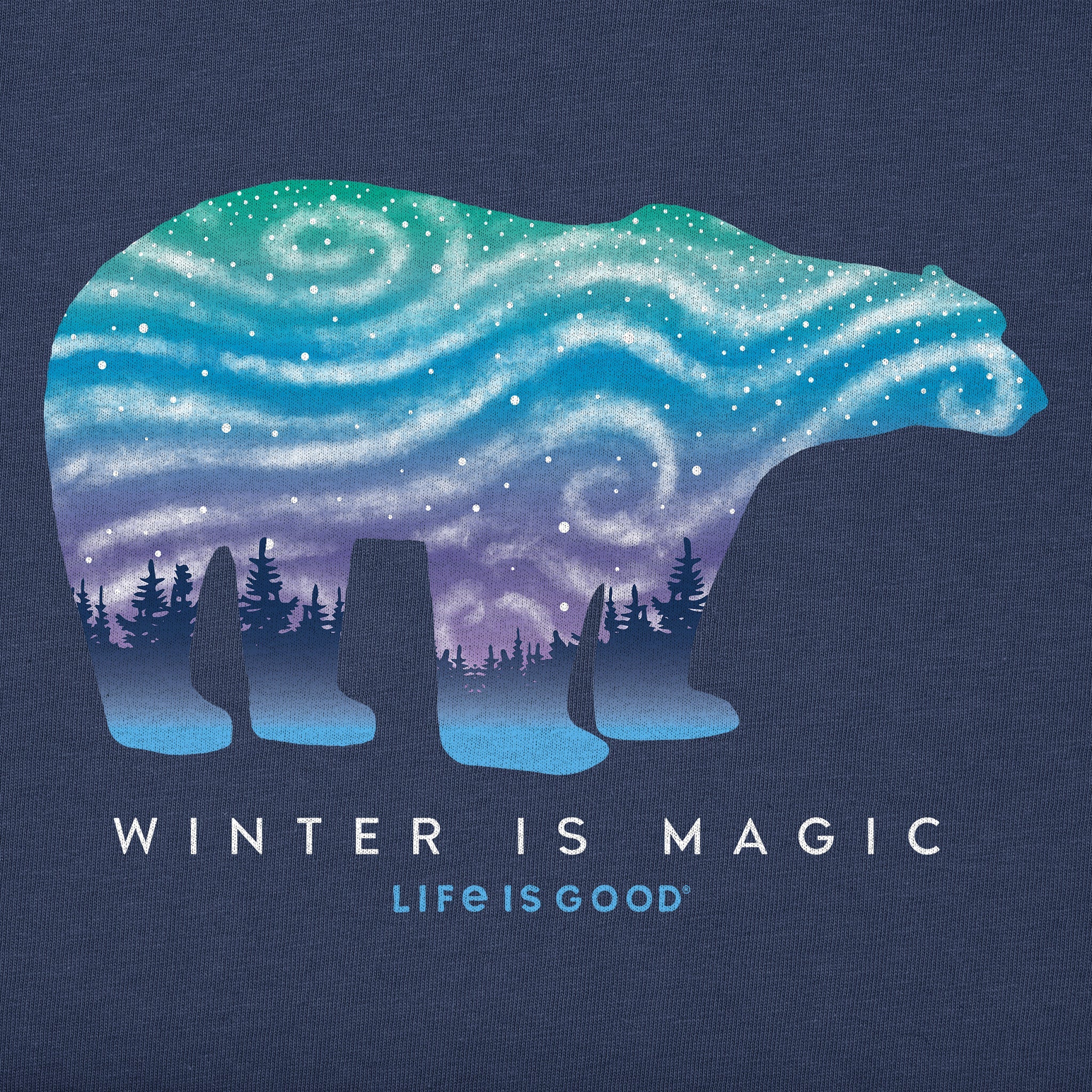 Men's Winter Is Magic Polar Bear Long Sleeve Crusher Tee