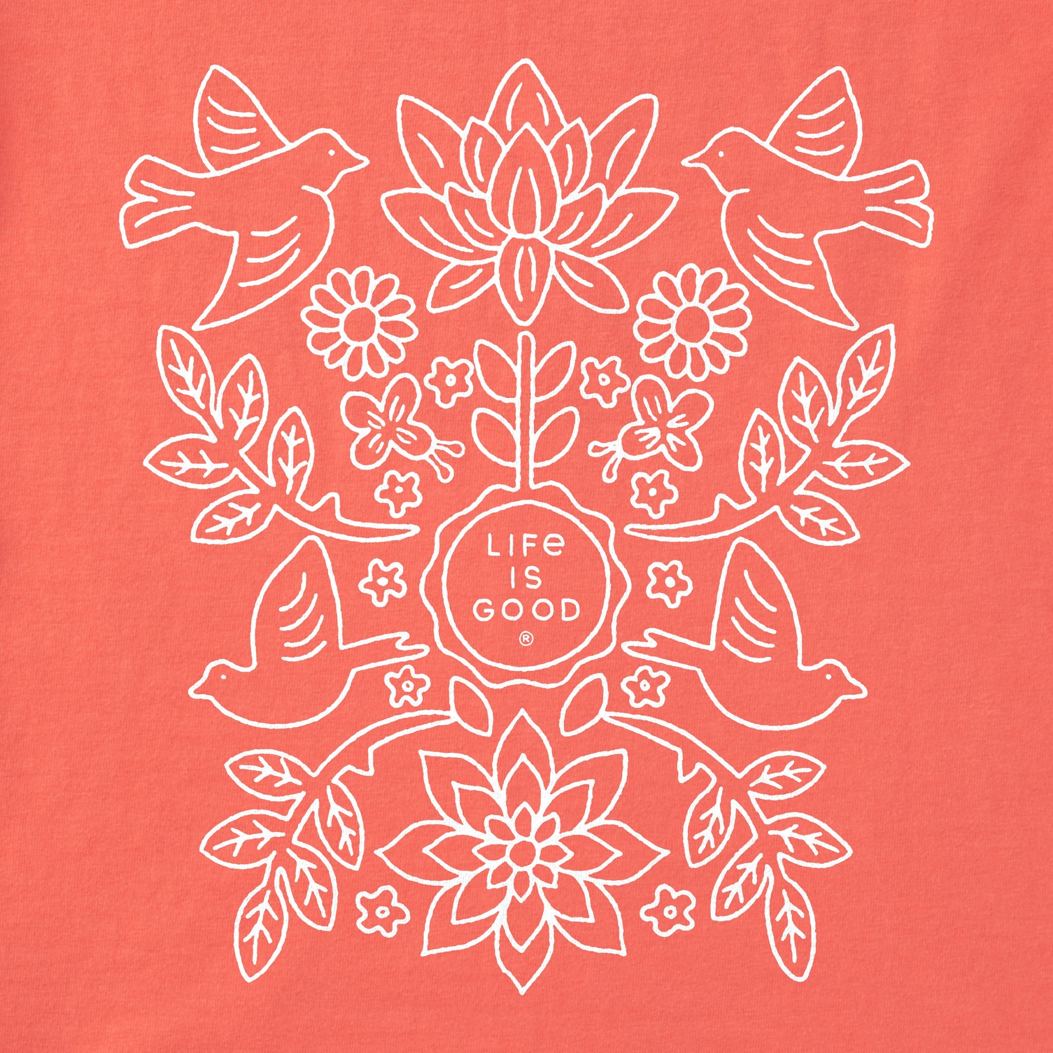 Women's Folk Art Garden Short Sleeve Crusher Tee