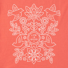 Women's Folk Art Garden Short Sleeve Crusher Tee