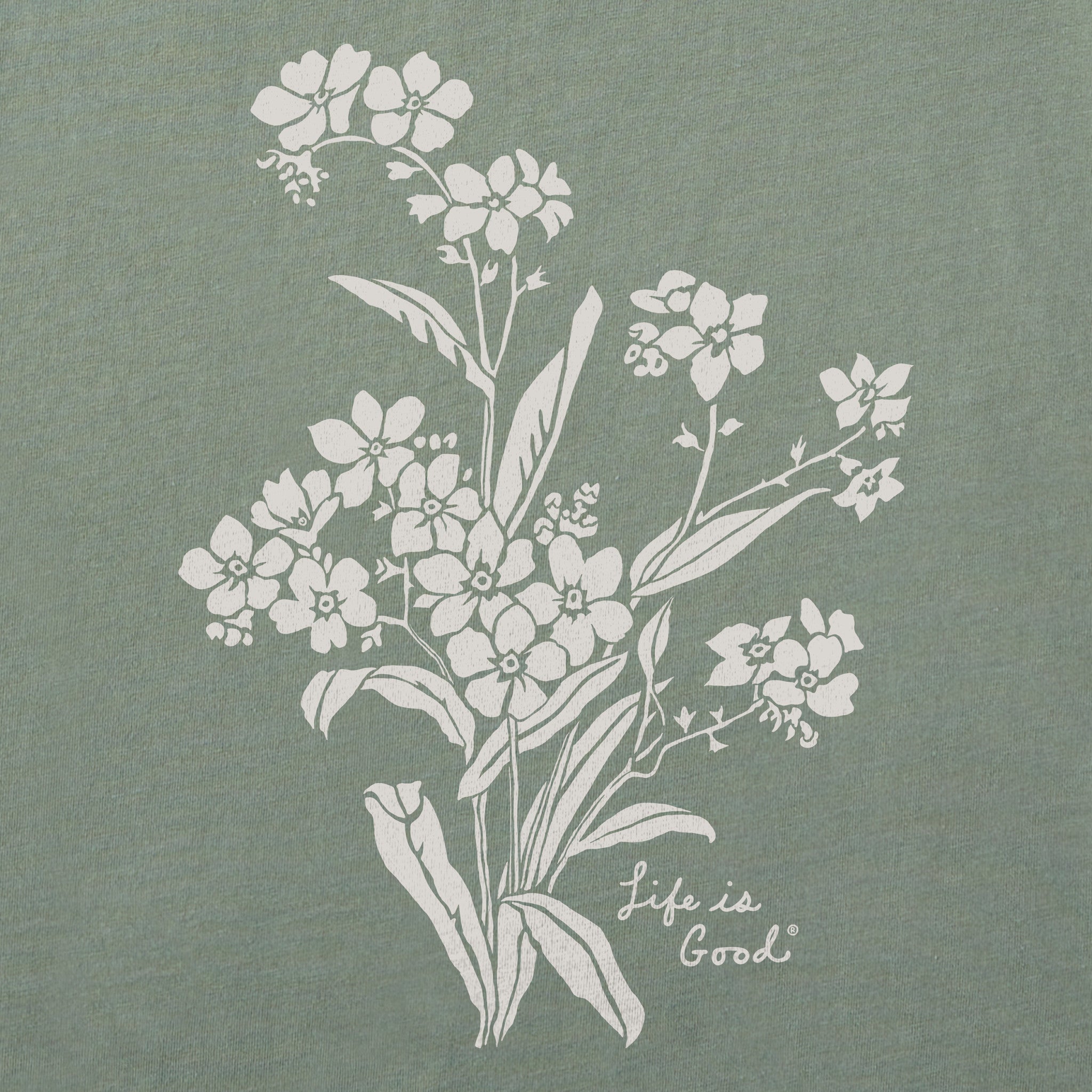 Women's Antique Flowers Short Sleeve Crusher Tee