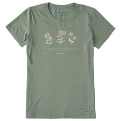 Women's Keys to Happiness Wildflowers Short Sleeve Crusher Tee
