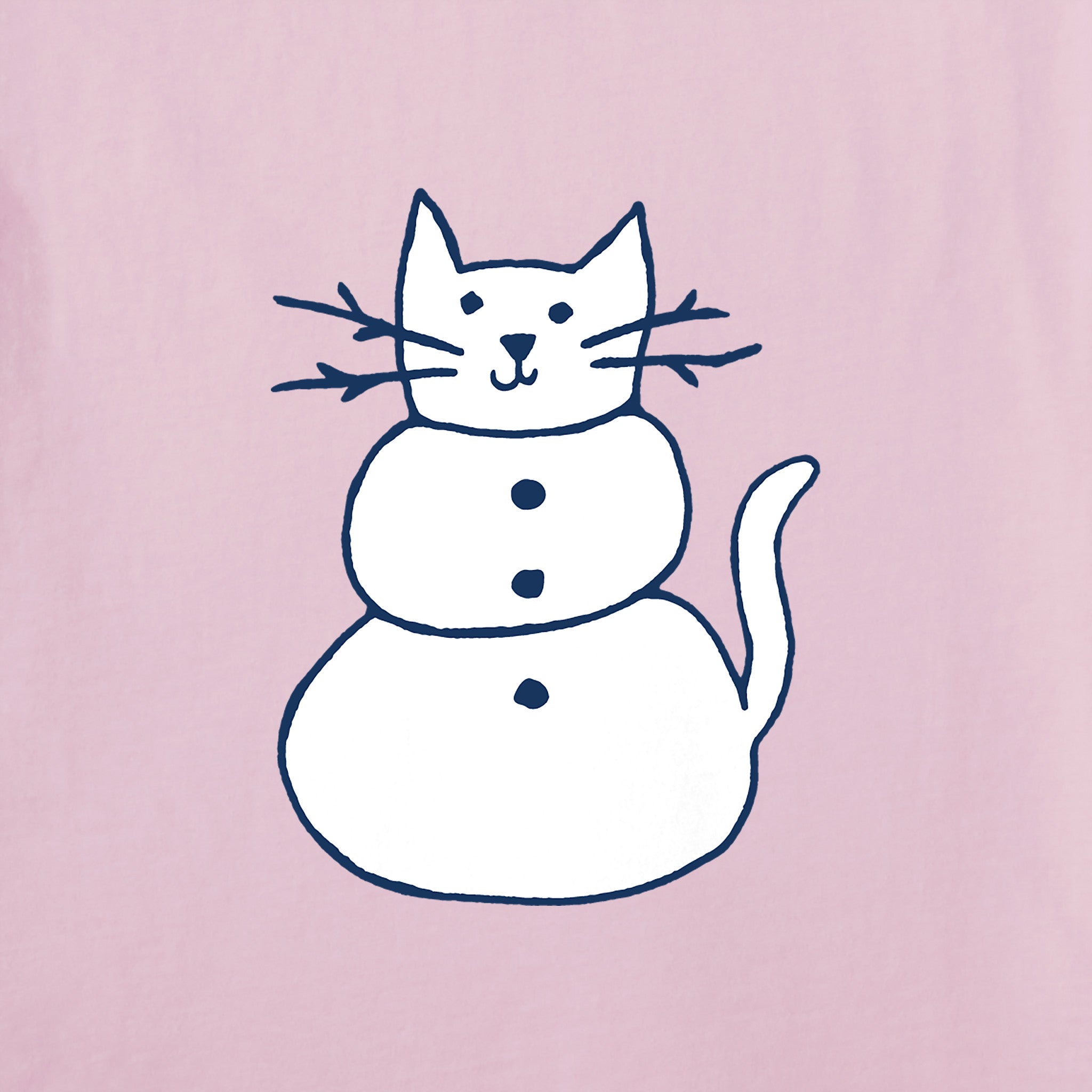 Women's Cat Snowman Long Sleeve Crusher Vee