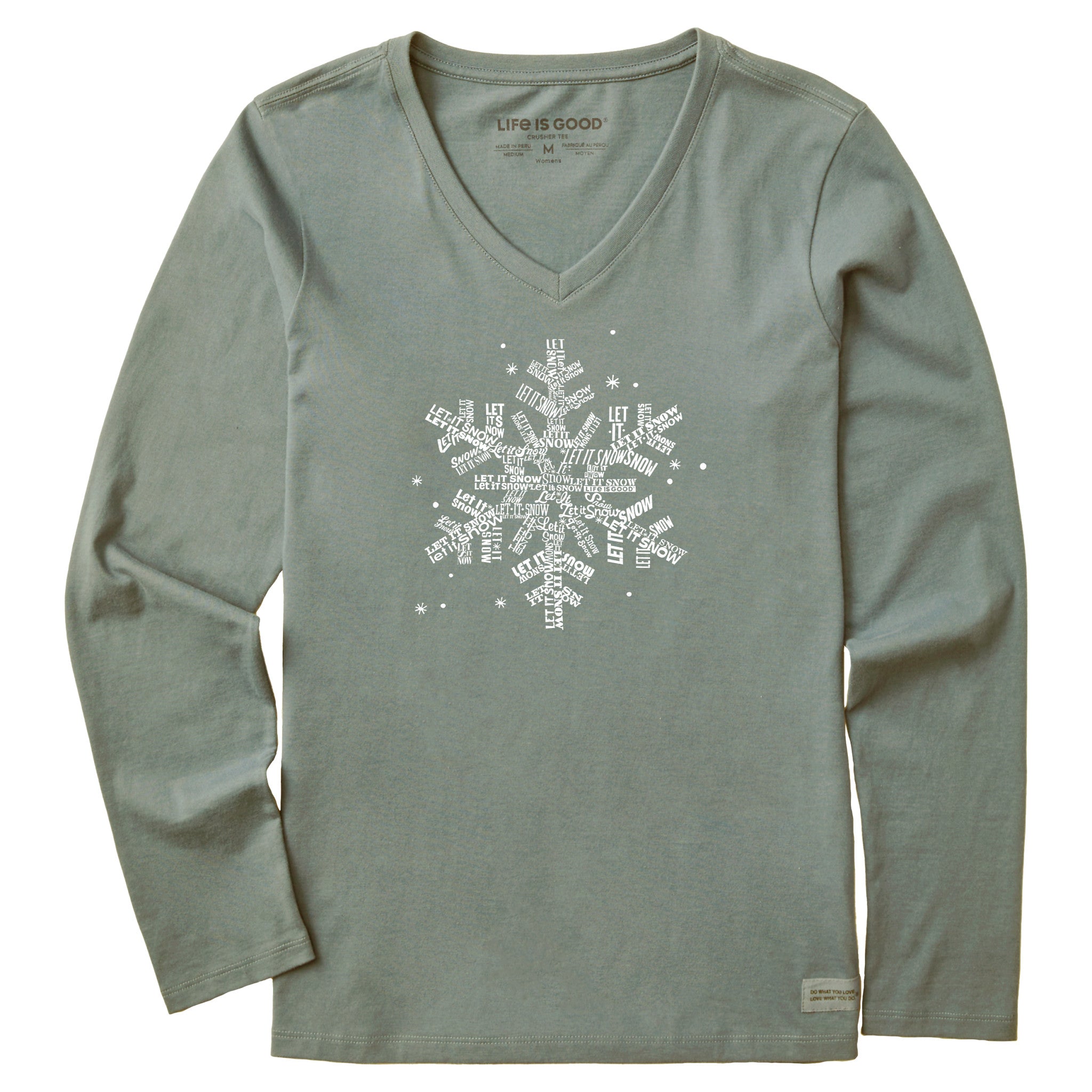 Women's Let It Snowflake Long Sleeve Crusher Vee