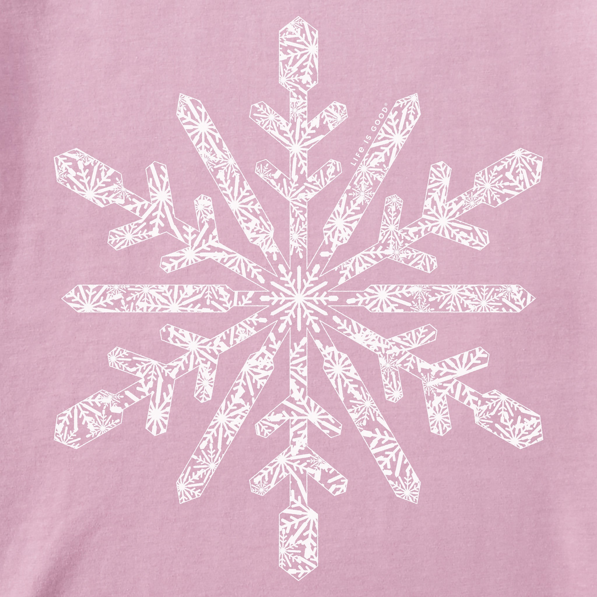 Women's Contrast Snowflake Long Sleeve Crusher Tee