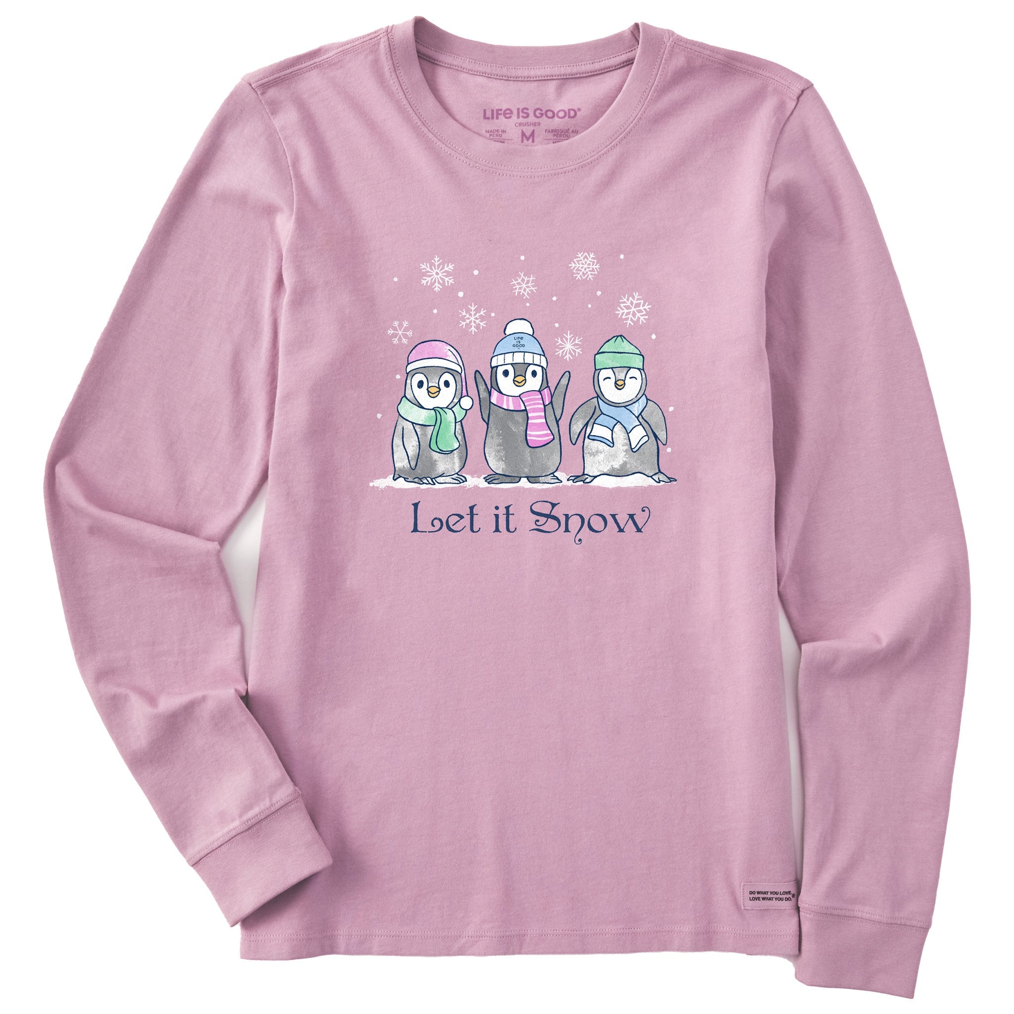 Women's Let it Snow Penguins Long Sleeve Crusher Tee