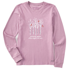 Women's Cardinals Appear Birch Trees Long Sleeve Crusher Tee