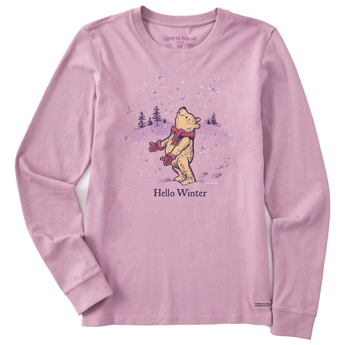 Women's Hello Winter Winnie Long Sleeve Crusher Tee