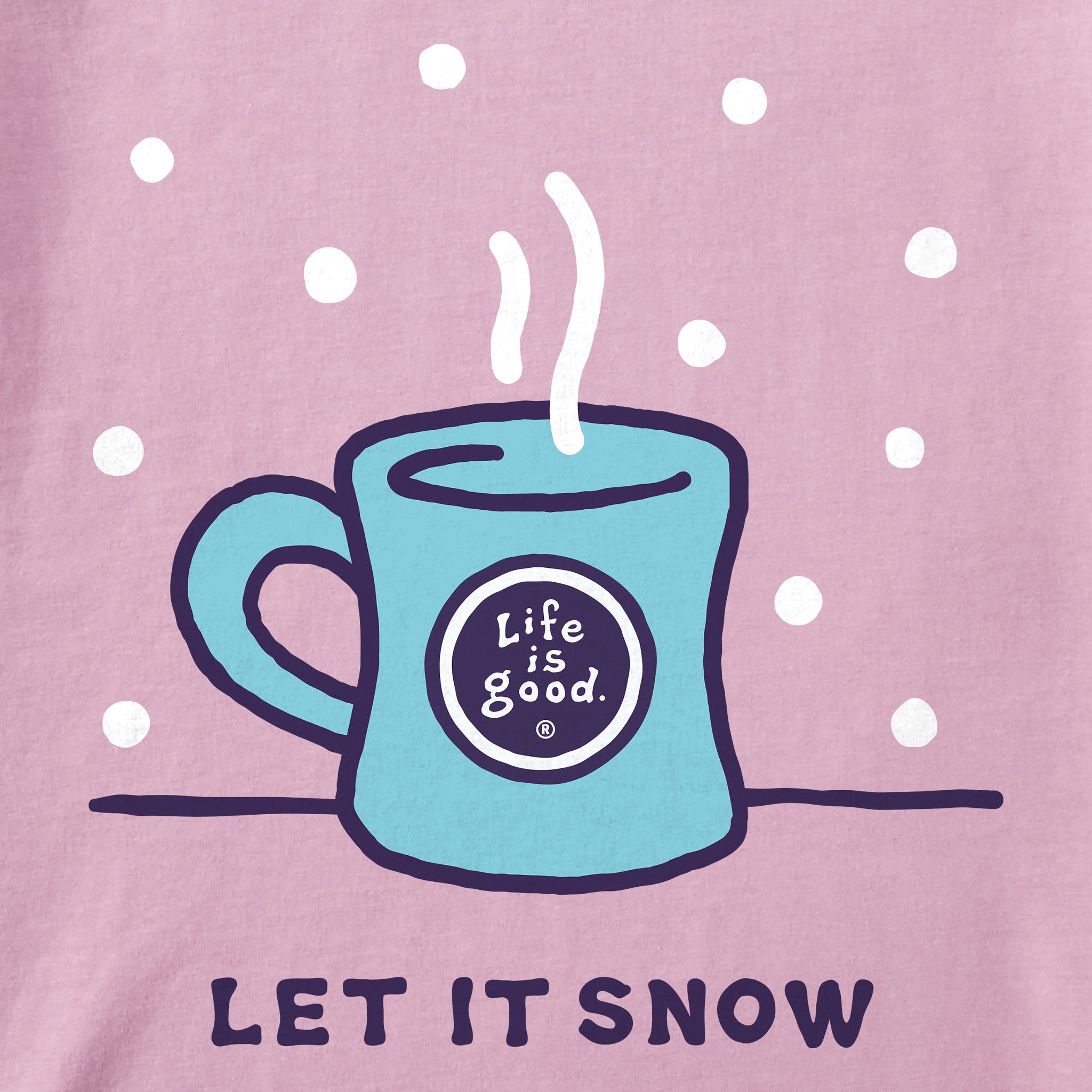 Women's Let it Snow Mug Long Sleeve Crusher Tee