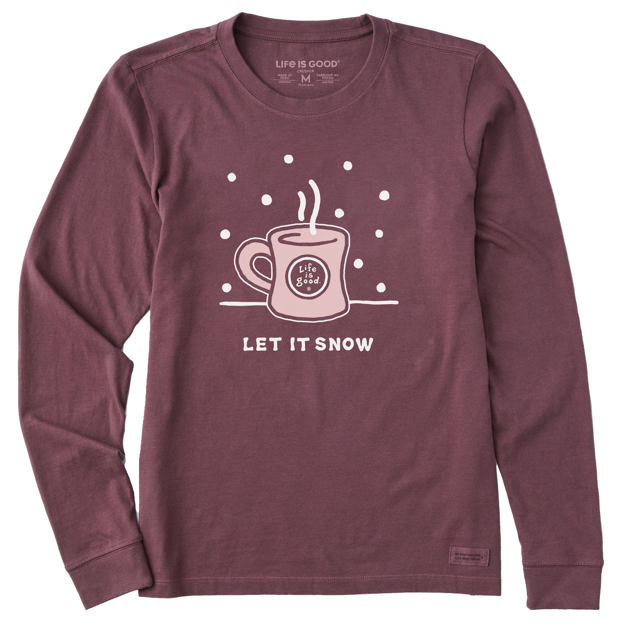 Women's Let it Snow Mug Long Sleeve Crusher Tee
