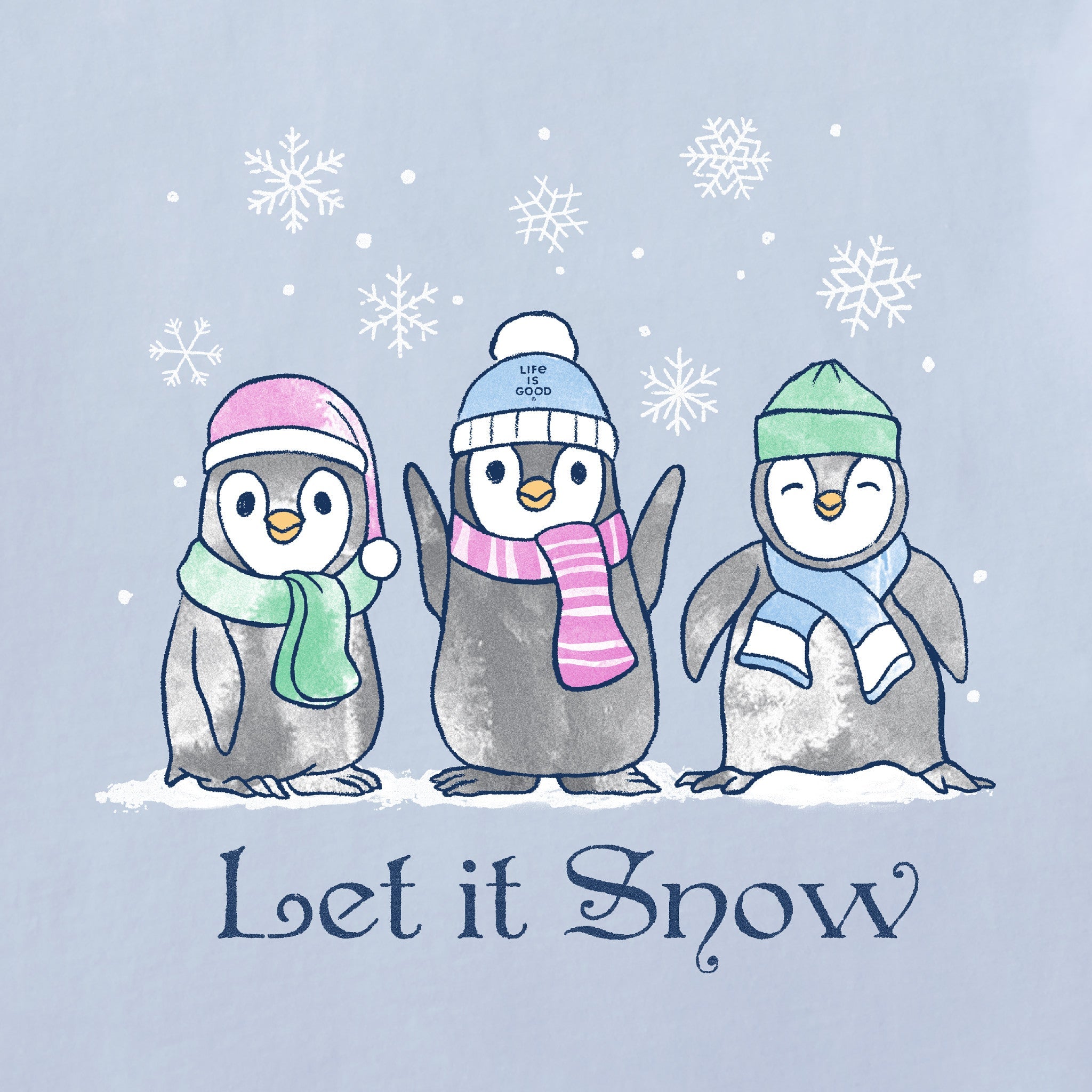 Women's Let it Snow Penguins Long Sleeve Crusher Tee