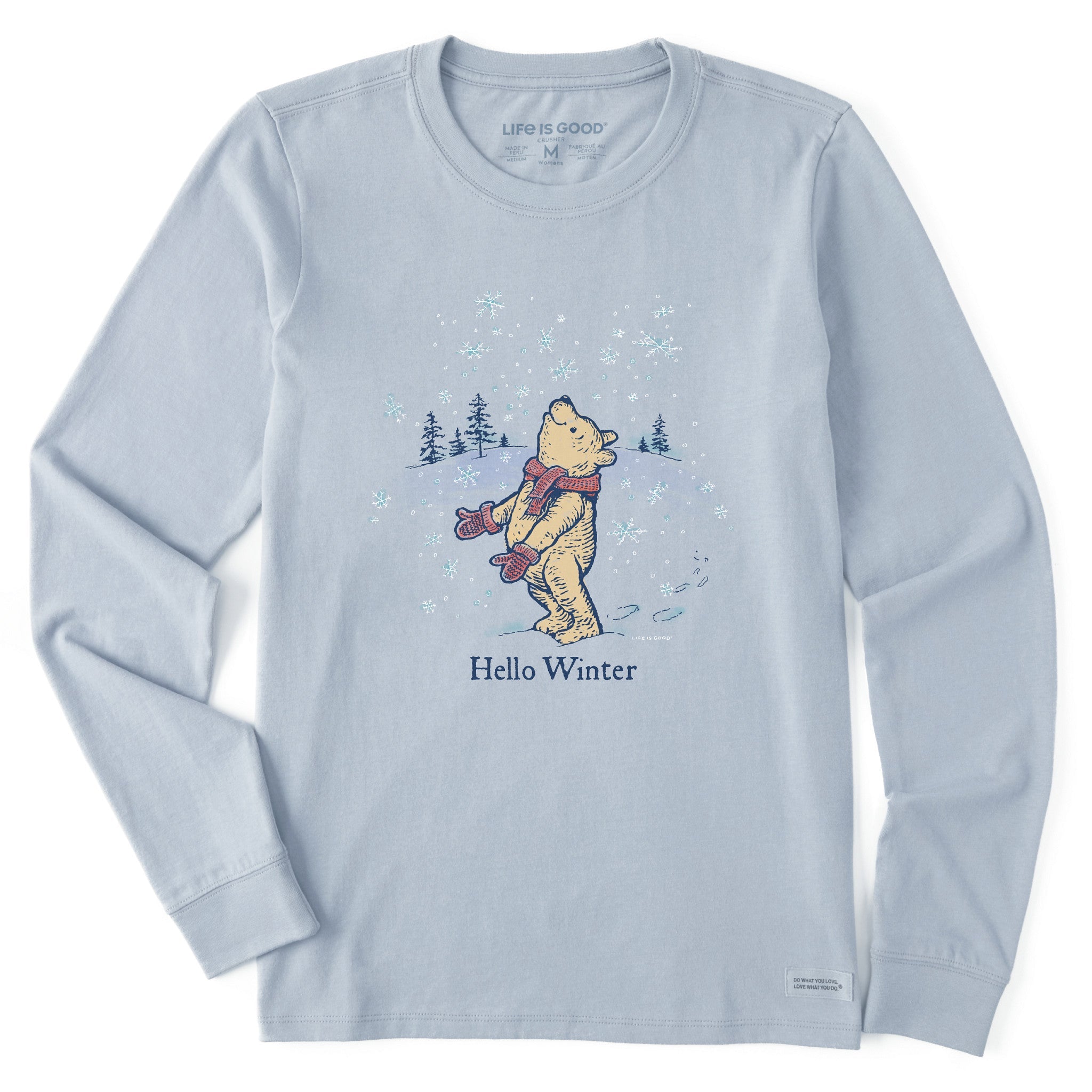 Women's Hello Winter Winnie Long Sleeve Crusher Tee