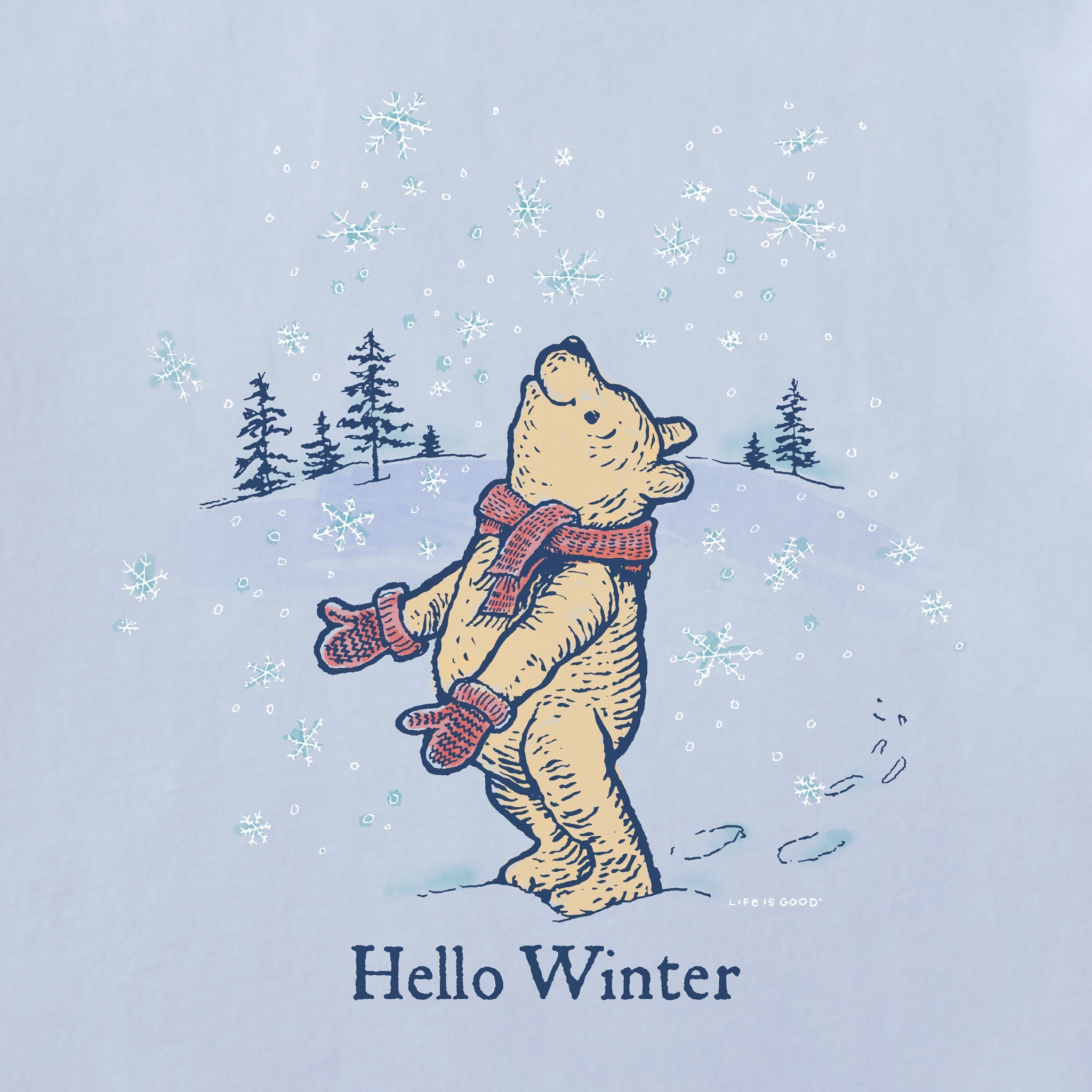 Women's Hello Winter Winnie Long Sleeve Crusher Tee
