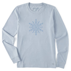 Women's Contrast Snowflake Long Sleeve Crusher Tee