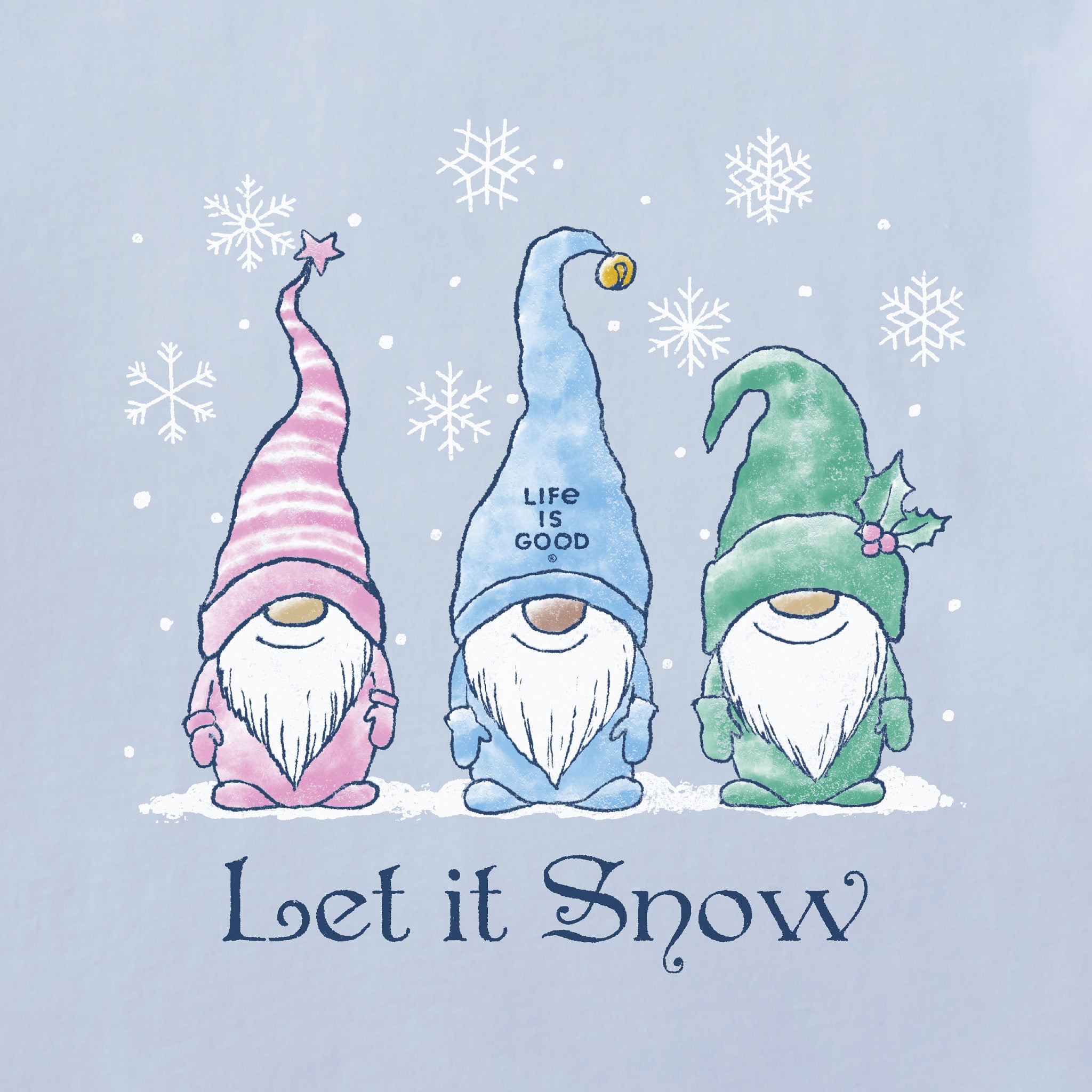 Women's Let it Snow Gnomes Long Sleeve Crusher Tee