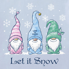 Women's Let it Snow Gnomes Long Sleeve Crusher Tee