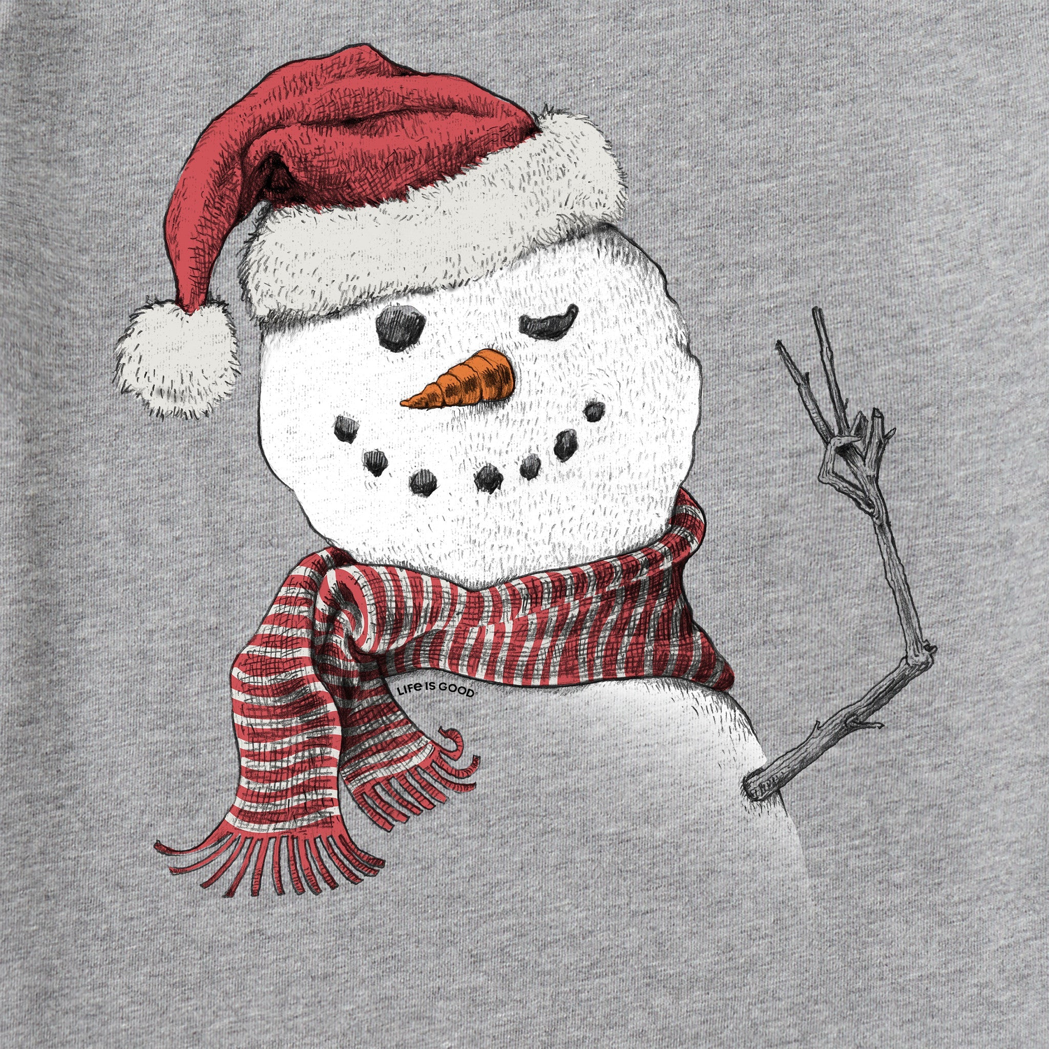 Kids Santa Snowman Peace Long Sleeve Crusher Tee