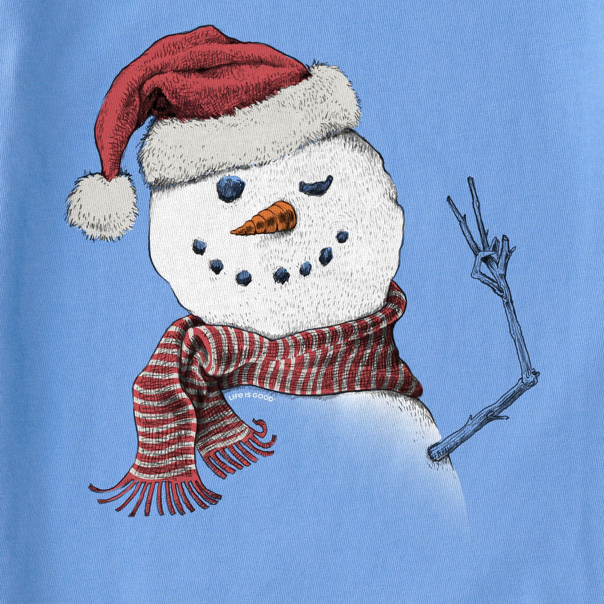 Kids Santa Snowman Peace Long Sleeve Crusher Tee