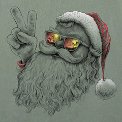 Men's Peaceful Santa Long Sleeve Crusher Tee