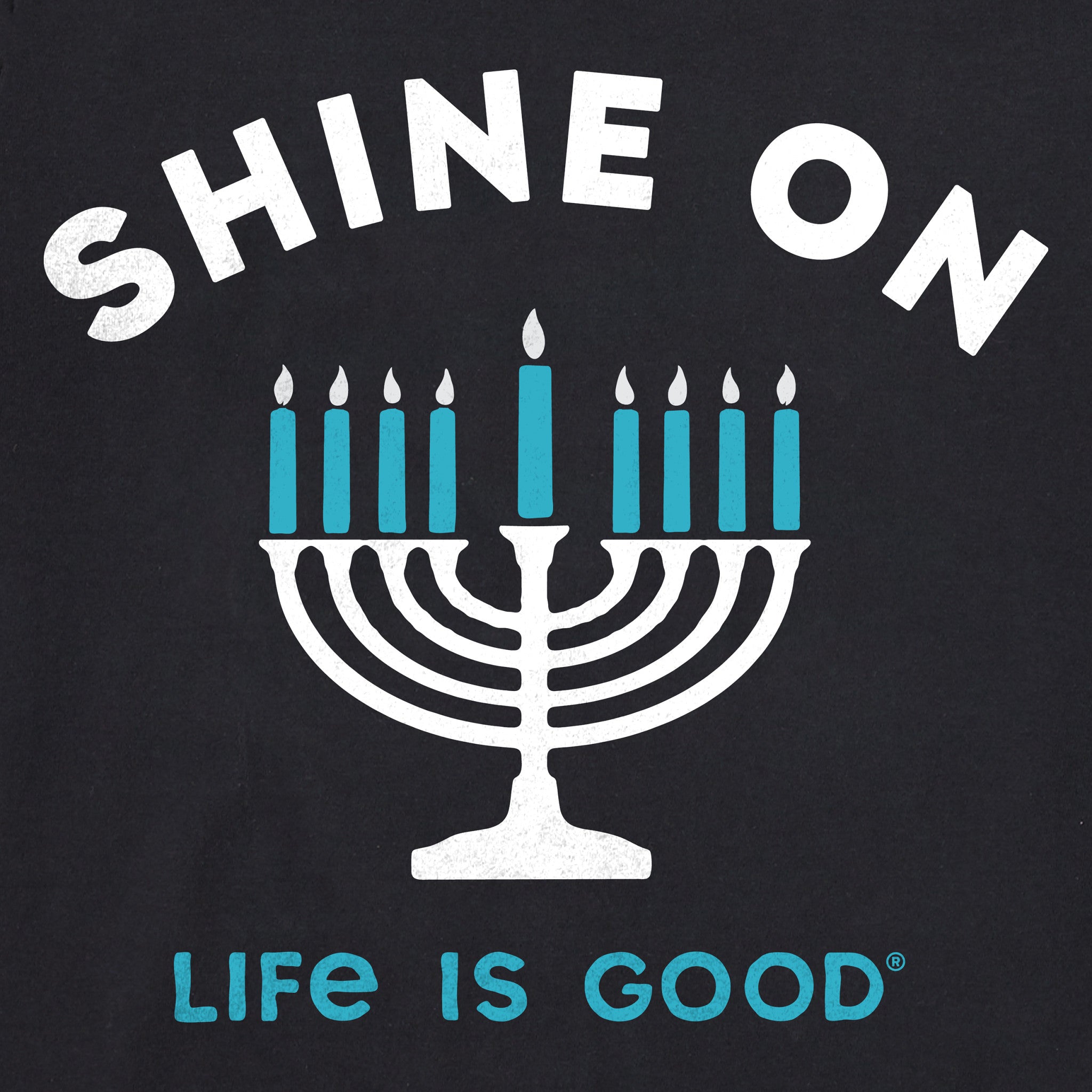 Men's Shine On Menorah Long Sleeve Crusher Tee