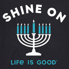 Men's Shine On Menorah Long Sleeve Crusher Tee