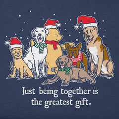 Men's Winnie & Dogs Being Together is the Greatest Gift Long Sleeve Crusher Tee