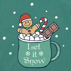 Women's Let it Snow Mug Cocoa Long Sleeve Crusher Tee