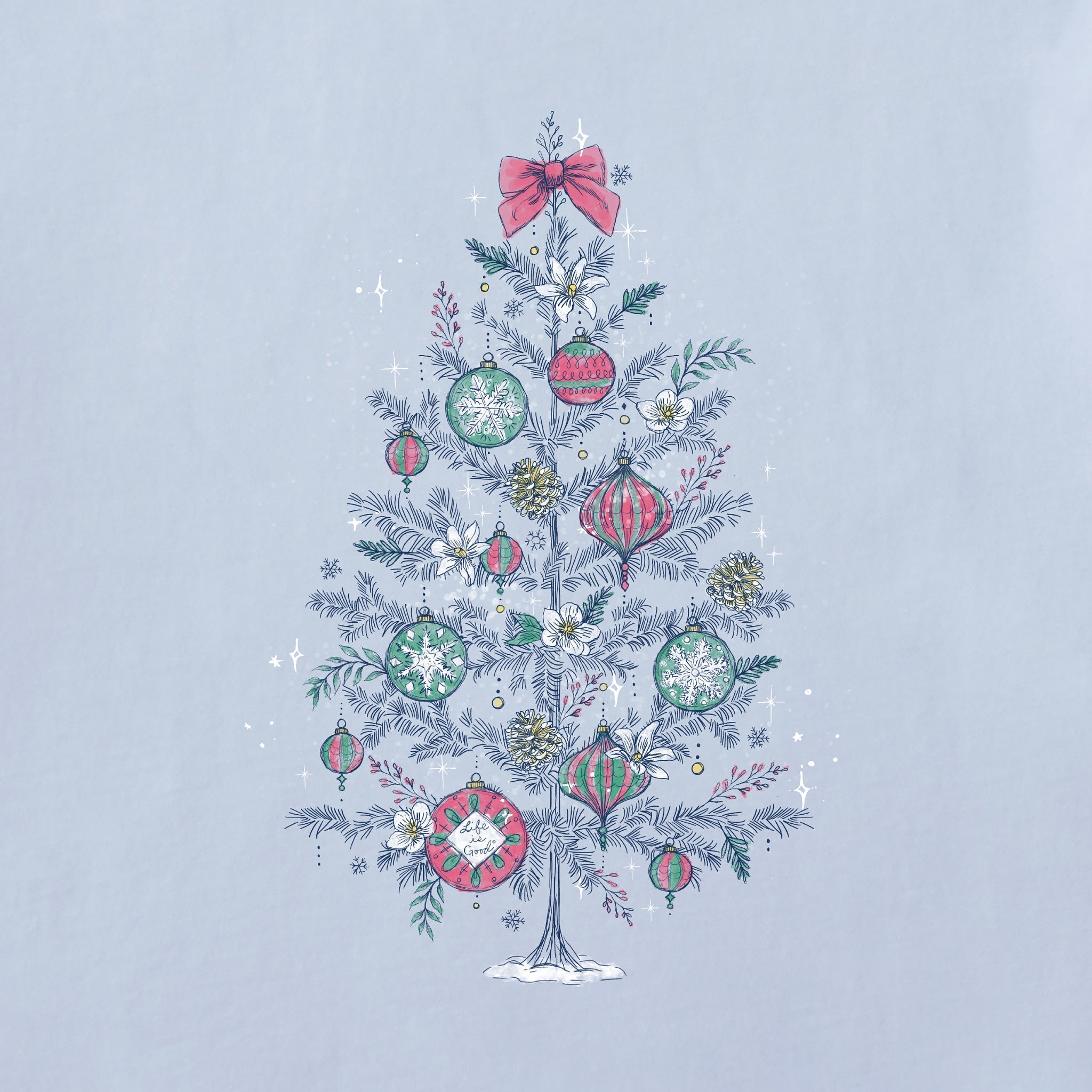 Women's Dreamy Christmas Tree Long Sleeve Crusher Tee