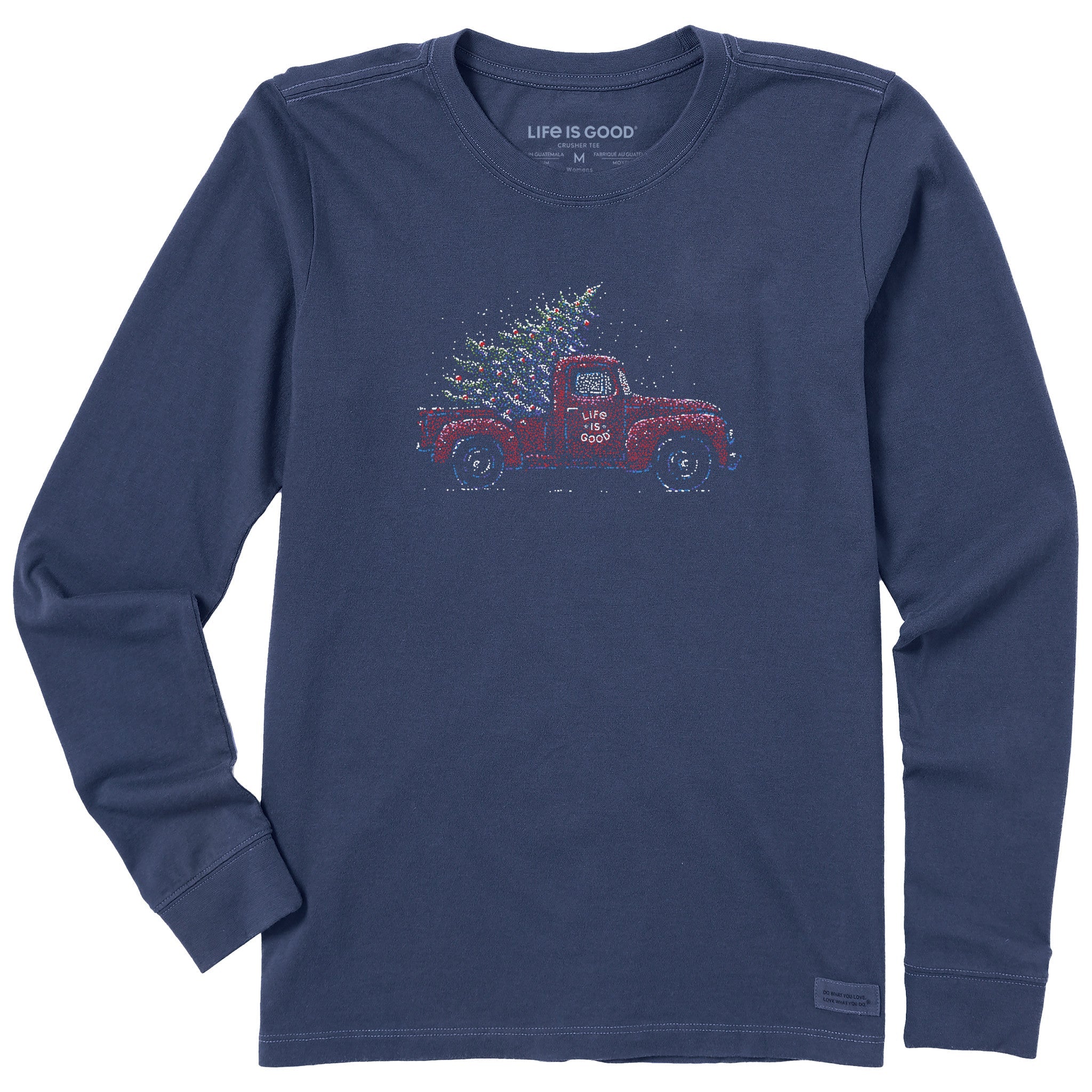 Women's Christmas Tree Truck Long Sleeve Crusher Tee