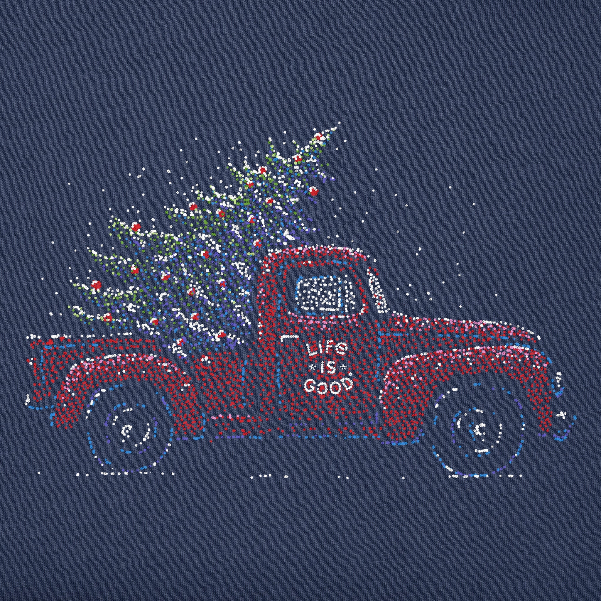 Women's Christmas Tree Truck Long Sleeve Crusher Tee
