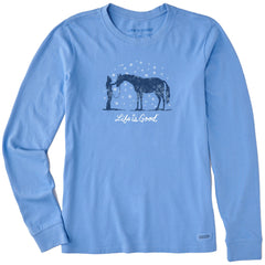 Women's Holiday Horse Long Sleeve Crusher Tee