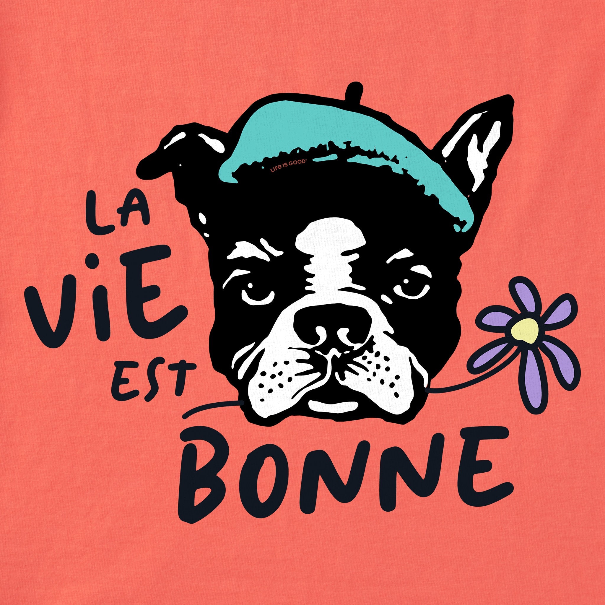 Women's La Vie Est Bonne Frenchie Short Sleeve Crusher Tee
