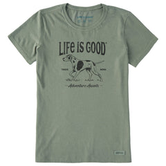 Women's Adventure Awaits Hunting Dog Short Sleeve Crusher Tee