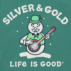 Men's Silver & Gold Snowman Long Sleeve Crusher Tee