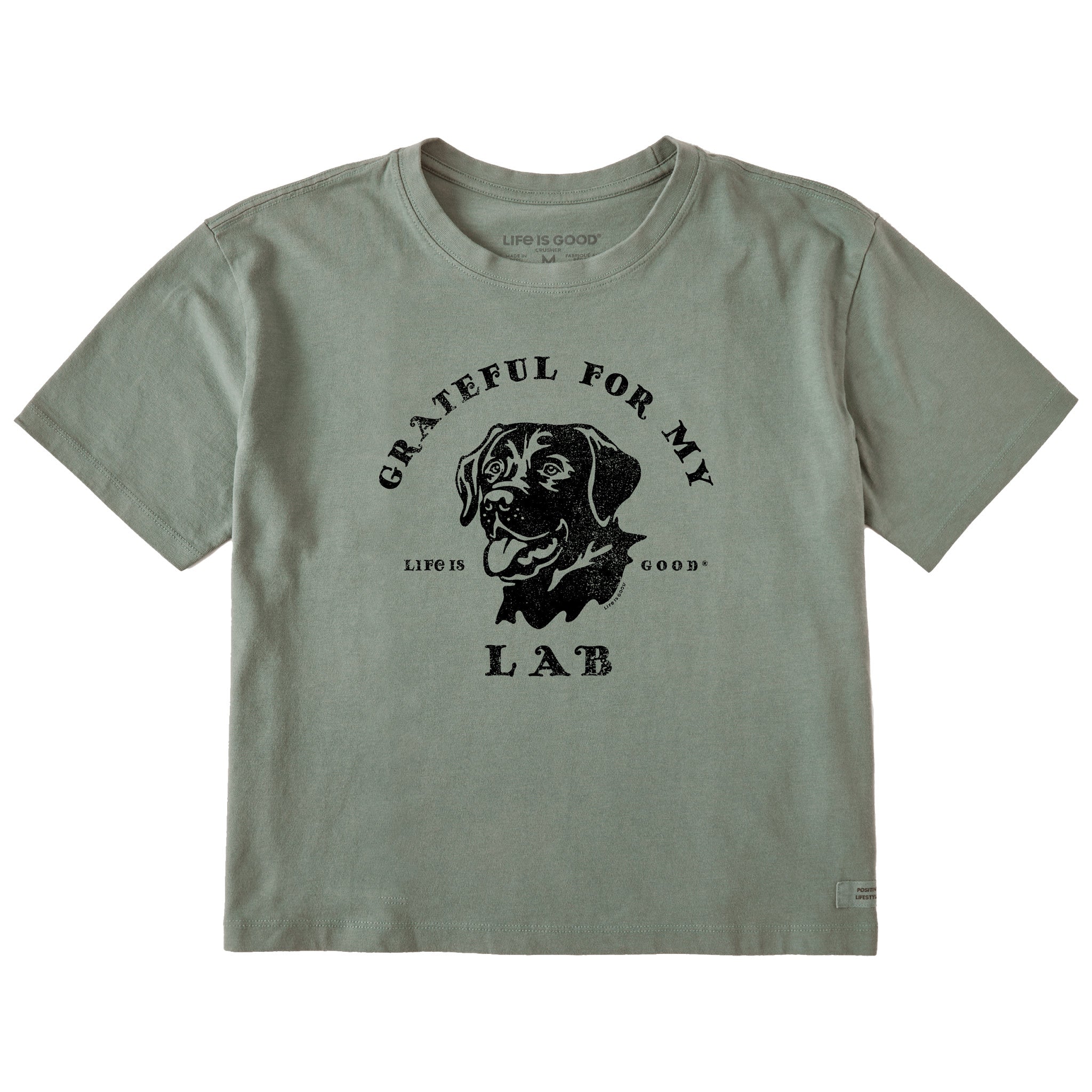 Women's Grateful for my Lab Short Sleeve Crusher Boxy Tee
