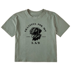 Women's Grateful for my Lab Short Sleeve Crusher Boxy Tee