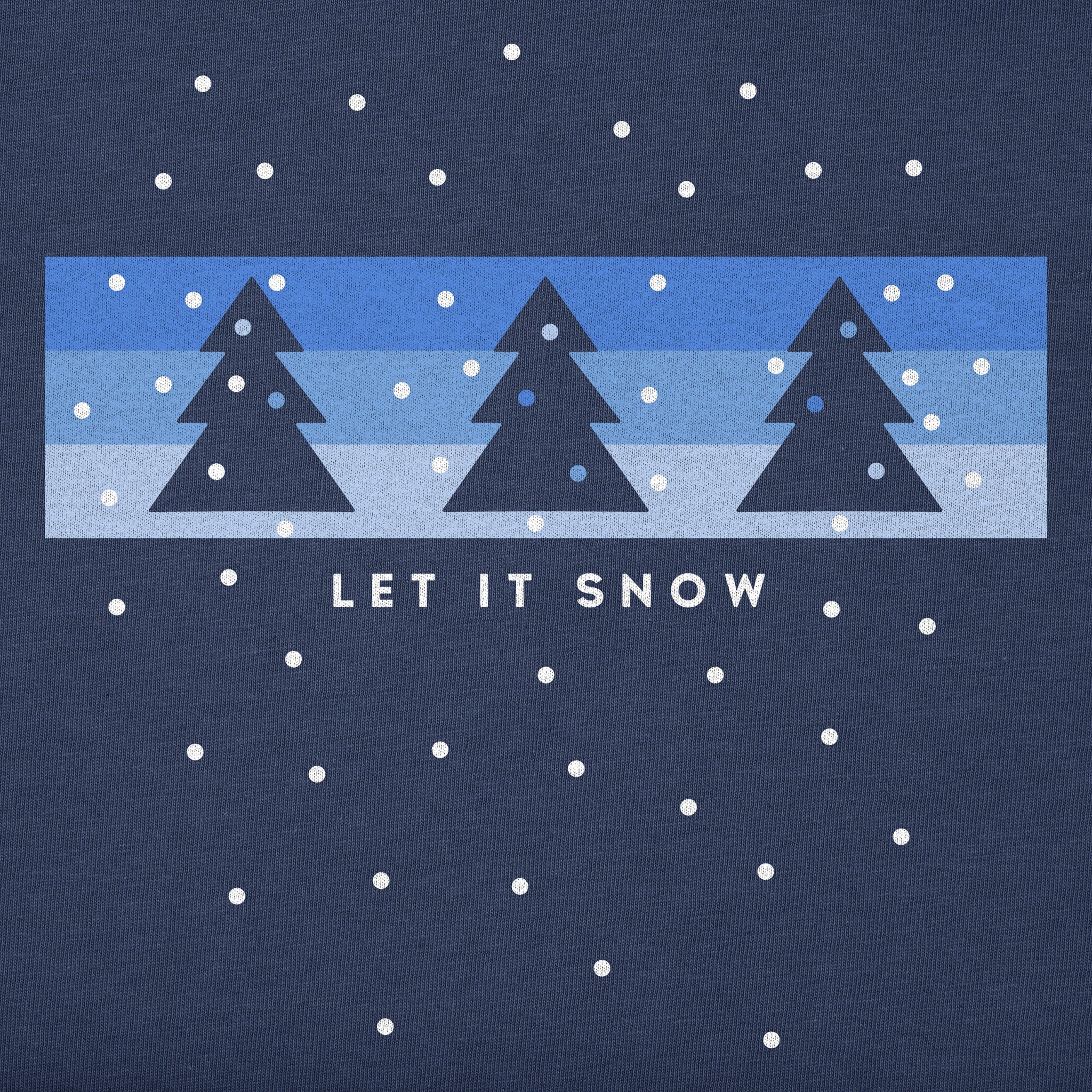 Women's Let it Snow Stripe Trees Long Sleeve Crusher Tee
