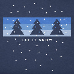 Women's Let it Snow Stripe Trees Long Sleeve Crusher Tee