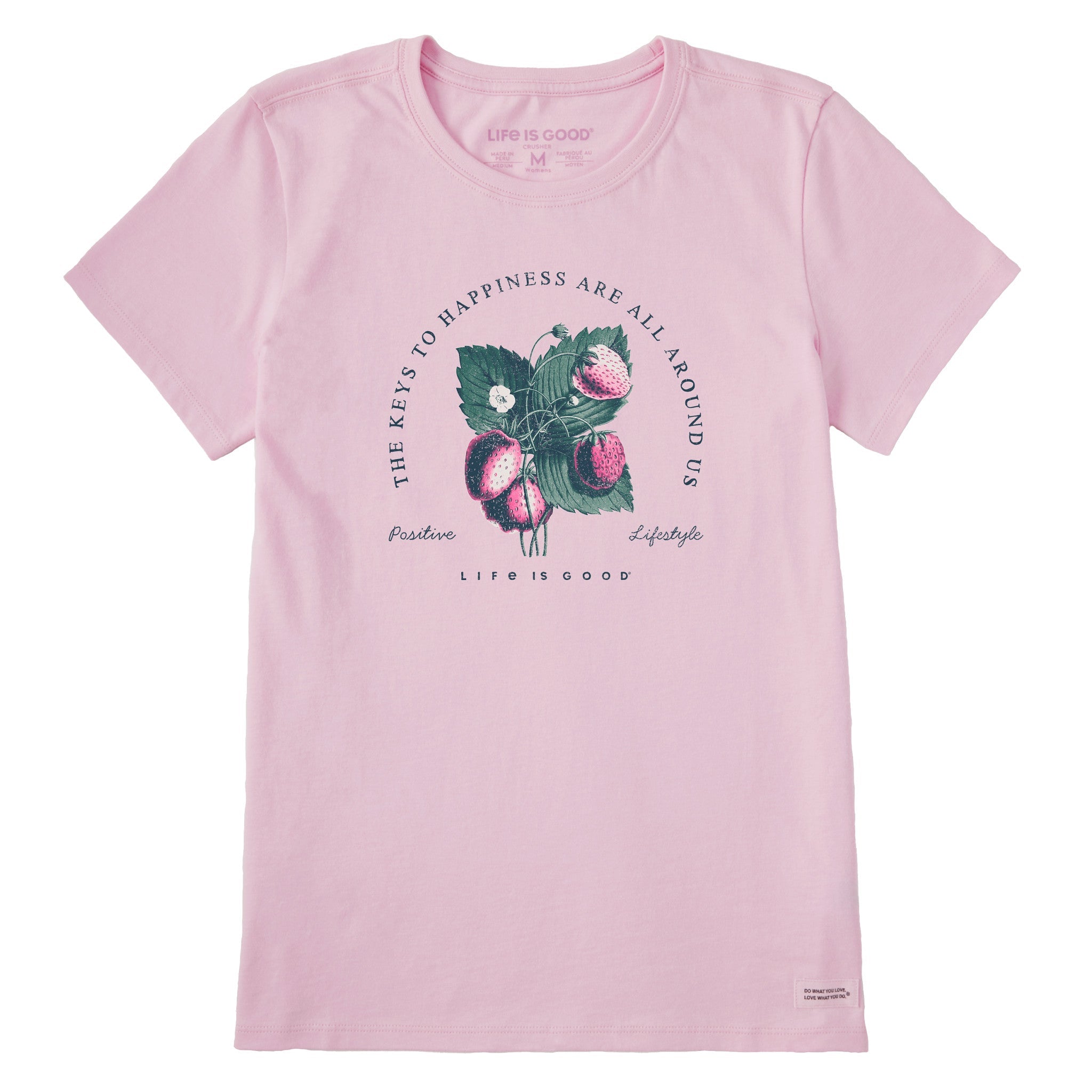 Women's Antique Keys to Happiness Flowers Short Sleeve Tee