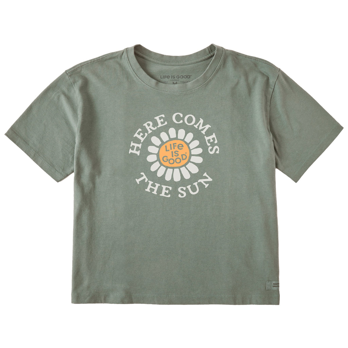 Women's Here Comes the Sun Flower Short Sleeve Crusher Boxy Tee