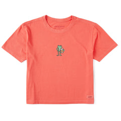 Women's Frog with Beer Short Sleeve Crusher Boxy Tee