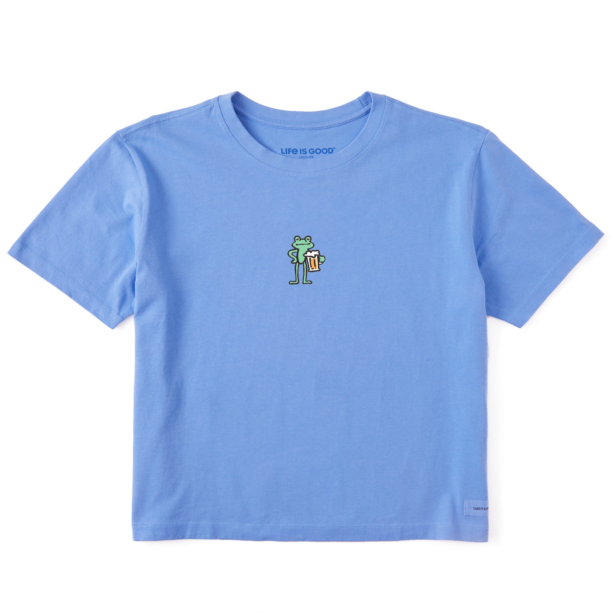 Women's Frog with Beer Short Sleeve Crusher Boxy Tee
